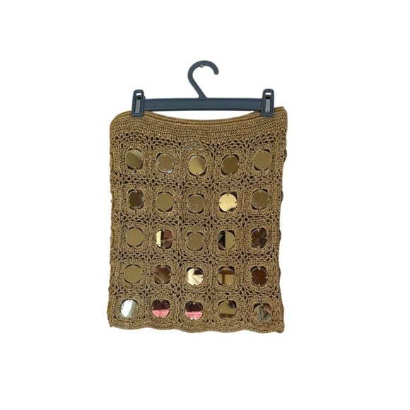Alix Pinho Translucid Mini Skirts in Gold X-Small New Womens Crochet - Picture 4 of 8